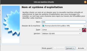 Création d'une VM