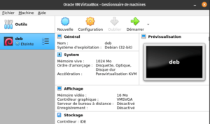 VBox accueil avec VM
